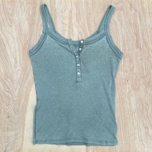 Aerie Ribbed Tank Top, Sage Green, size S
